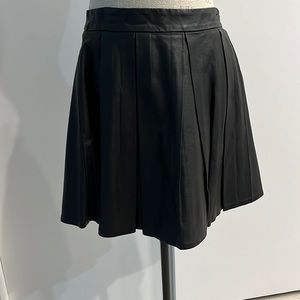 Faux leather pleated skirt